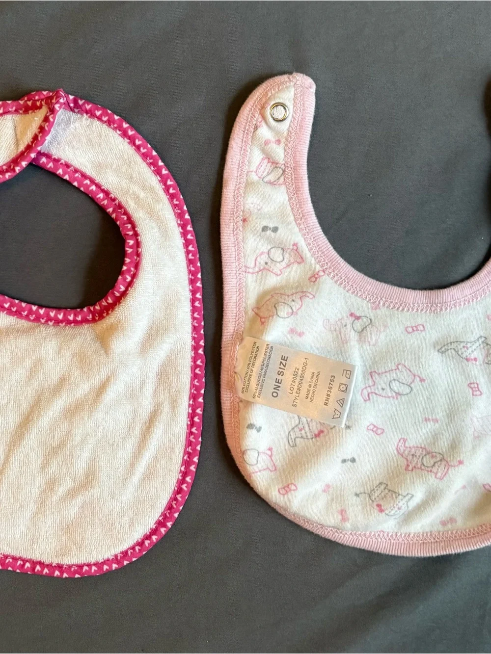 Multiples Pink Baby Bib Duo - Light Pink & Dark Pink